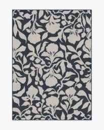 Flora Ink Blue & Ivory Rug by The Hiltons - 150x215 - Machine Washable Area Rug - Kid & Pet Friendly - Indoor Rugs - Ruggable - thumbnail 1