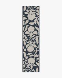 Flora Ink Blue & Ivory Rug by The Hiltons - 150x215 - Machine Washable Area Rug - Kid & Pet Friendly - Indoor Rugs - Ruggable - thumbnail 2
