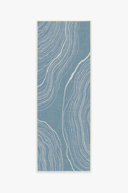 Kalder Slate Blue Outdoor Rug - 75x215 - Machine Washable Area Rug - Kid & Pet Friendly - Outdoor Rugs - Ruggable - image 1