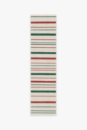 Hudson Stripe Red & Green Rug - 60x90 - Machine Washable Area Rug - Kid & Pet Friendly - Indoor Rugs - Ruggable - thumbnail 2