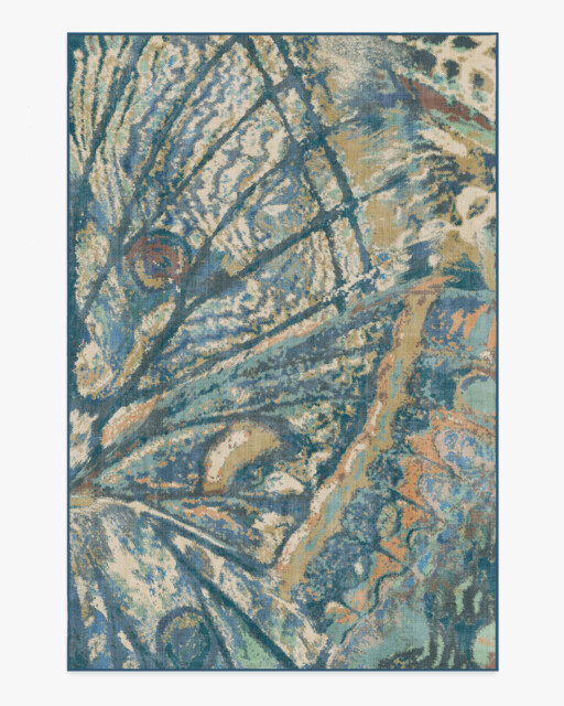 Althea Blue & Green Rug - 185x275 - Machine Washable Area Rug - Kid & Pet Friendly - Indoor Rugs - Ruggable - image 1