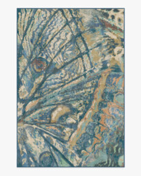 Althea Blue & Green Rug - 185x275 - Machine Washable Area Rug - Kid & Pet Friendly - Indoor Rugs - Ruggable - thumbnail 1