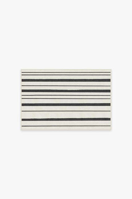 Hudson Stripe Black Rug - 60x90 - Machine Washable Area Rug - Kid & Pet Friendly - Indoor Rugs - Ruggable - image 1