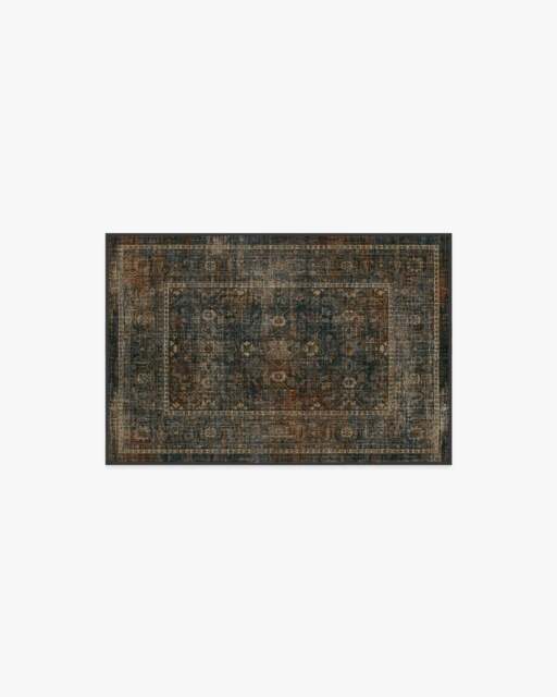Ophelia Navy & Redwood Flatwoven Rug - 60x90 - Machine Washable Area Rug - Kid & Pet Friendly - Indoor Rugs - Ruggable - image 1