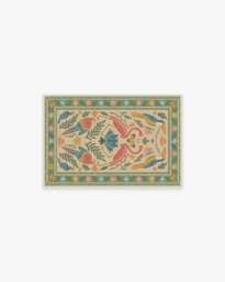 Birds Of A Feather Green & Peach Rug by Iris Apfel - 60x90 - Machine Washable Area Rug - Kid & Pet Friendly - Indoor Rugs - Ruggable - thumbnail 1
