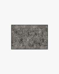 Balancing Act Black Rug by Keith Haring - 60x90 - Machine Washable Area Rug - Kid & Pet Friendly - Indoor Rugs - Ruggable - thumbnail 1