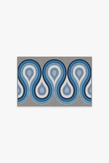 Milano Blue Steel Rug by Jonathan Adler - 60x90 - Machine Washable Area Rug - Kid & Pet Friendly - Indoor Rugs - Ruggable - image 1