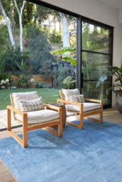Impasto Sky Blue Outdoor Rug - 150x215 - Machine Washable Area Rug - Kid & Pet Friendly - Indoor Rugs - Ruggable - thumbnail 2