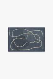 Strova Dusk Blue Flatwoven Rug - 60x90 - Machine Washable Area Rug - Kid & Pet Friendly - Indoor Rugs - Ruggable - thumbnail 1