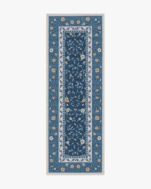 Della Blue & Ivory Outdoor Rug - 75x215 - Machine Washable Area Rug - Kid & Pet Friendly - Outdoor Rugs - Ruggable - image 1