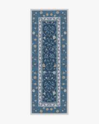 Della Blue & Ivory Outdoor Rug - 75x215 - Machine Washable Area Rug - Kid & Pet Friendly - Indoor Rugs - Ruggable