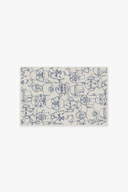 The Saga Delft Blue Flatwoven Rug - 60x90 - Machine Washable Area Rug - Kid & Pet Friendly - Indoor Rugs - Ruggable - image 1