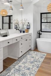 The Saga Delft Blue Flatwoven Rug - 60x90 - Machine Washable Area Rug - Kid & Pet Friendly - Indoor Rugs - Ruggable - thumbnail 2