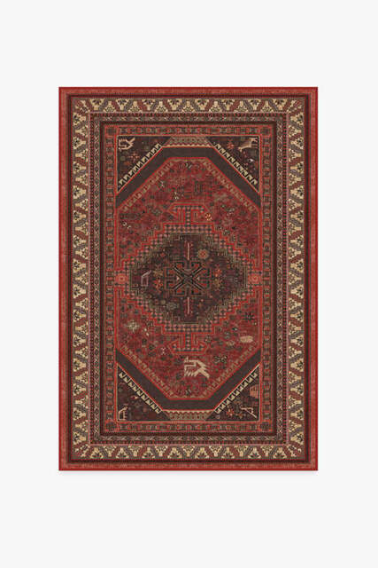 Zareen Scarlet Red Flatwoven Rug - 120x185 - Machine Washable Area Rug - Kid & Pet Friendly - Indoor Rugs - Ruggable - image 1