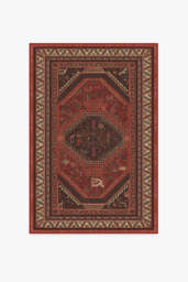 Zareen Scarlet Red Flatwoven Rug - 120x185 - Machine Washable Area Rug - Kid & Pet Friendly - Indoor Rugs - Ruggable - thumbnail 1