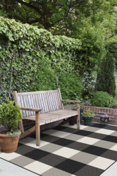 Gingham Plaid Black & White Outdoor Rug - 275x365 - Machine Washable Area Rug - Kid & Pet Friendly - Indoor Rugs - Ruggable - thumbnail 2