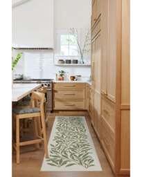 Pure Willow Boughs Green Flatwoven Rug by Morris & Co. - 60x90 - Machine Washable Area Rug - Kid & Pet Friendly - Indoor Rugs - Ruggable - thumbnail 2