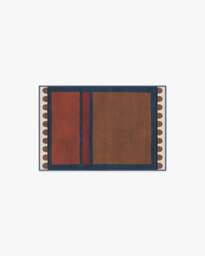Nina Indigo & Rust Flatwoven Rug by Justina Blakeney - 60x90 - Machine Washable Area Rug - Kid & Pet Friendly - Indoor Rugs - Ruggable - thumbnail 1