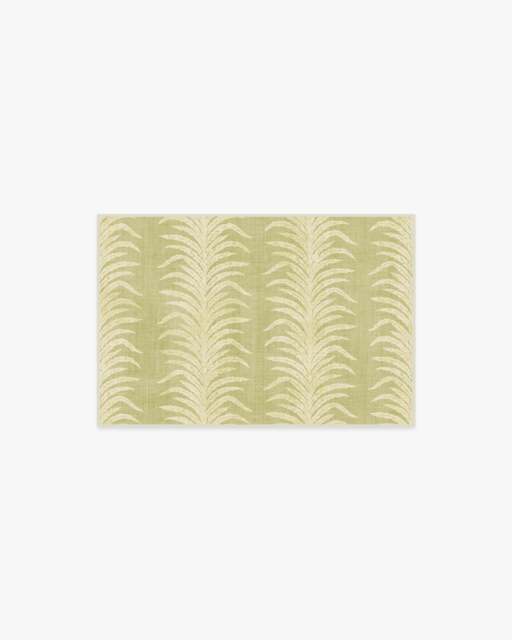 Tree Fern Matcha Green Flatwoven Rug by Sanderson - 60x90 - Machine Washable Area Rug - Kid & Pet Friendly - Indoor Rugs - Ruggable - image 1