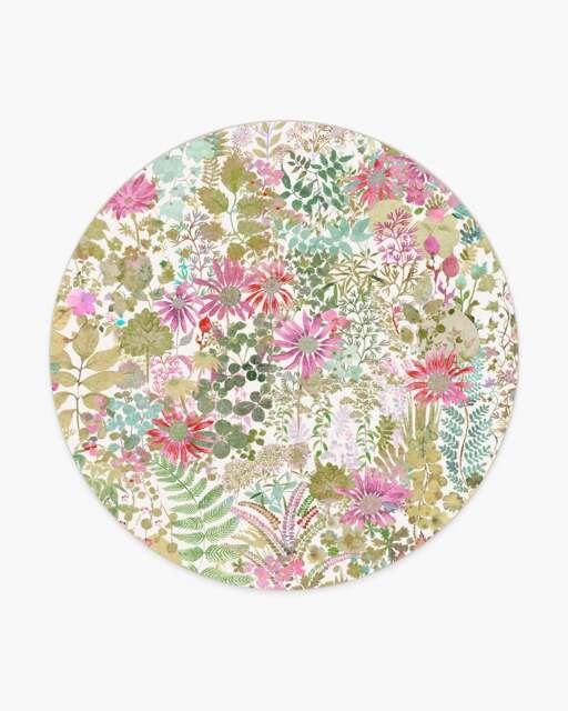 Fresco Spring Rug by Liberty Green - 245 Round - Machine Washable Area Rug - Kid & Pet Friendly - Indoor Rugs - Ruggable - image 1