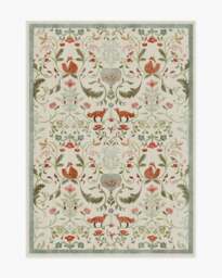 Foxfen Ivory Multicolour Flatwoven Rug - 150x215 - Machine Washable Area Rug - Kid & Pet Friendly - Indoor Rugs - Ruggable