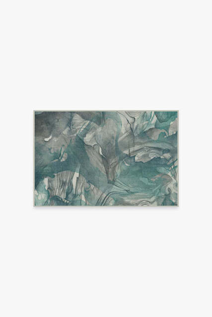 Aurora Teal Grey Rug - 60x90 - Machine Washable Area Rug - Kid & Pet Friendly - Indoor Rugs - Ruggable - image 1