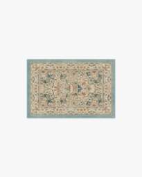 Lodden Soft Rose & Teal Flatwoven Rug by Morris & Co. - 60x90 - Machine Washable Area Rug - Kid & Pet Friendly - Indoor Rugs - Ruggable - thumbnail 1