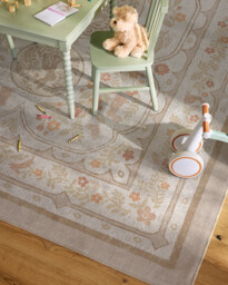 Twin Bunny Border Natural Flatwoven Rug - 185x275 - Machine Washable Area Rug - Kid & Pet Friendly - Indoor Rugs - Ruggable - thumbnail 2