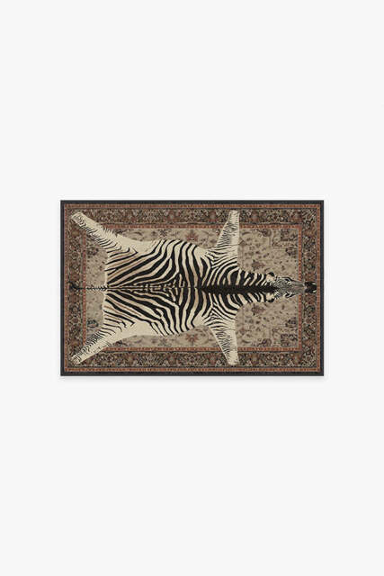 On Safari Hazel Flatwoven Rug by Iris Apfel Brown - 60x90 - Machine Washable Area Rug - Kid & Pet Friendly - Indoor Rugs - Ruggable - image 1