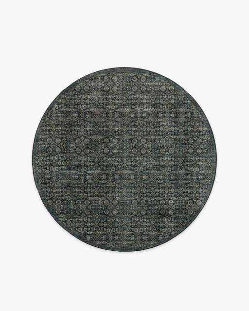 Sierra Soft Black Rug - 185 Round - Machine Washable Area Rug - Kid & Pet Friendly - Indoor Rugs - Ruggable - image 1