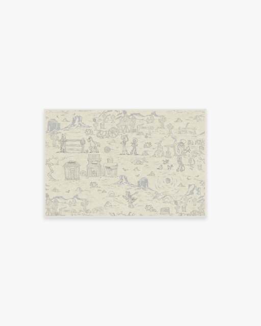 Woody's Roundup Stone Blue Flatwoven Rug - 60x90 - Machine Washable Area Rug - Kid & Pet Friendly - Indoor Rugs - Ruggable - image 1