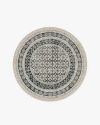 Cyrus Taupe & Soft Charcoal Flatwoven Rug - 185 Round - Machine Washable Area Rug - Kid & Pet Friendly - Indoor Rugs - Ruggable - thumbnail 1