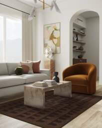 Veza Bronze & Plum Rug Brown - 275x365 - Machine Washable Area Rug - Kid & Pet Friendly - Indoor Rugs - Ruggable - thumbnail 2