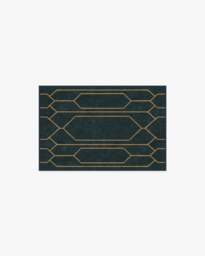Bryant Marine Blue & Gold Flatwoven Rug by The Hiltons - 60x90 - Machine Washable Area Rug - Kid & Pet Friendly - Indoor Rugs - Ruggable - thumbnail 1