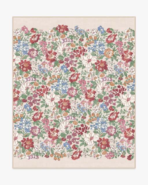 Honeydew Red & Pink Rug by Liberty - 245x305 - Machine Washable Area Rug - Kid & Pet Friendly - Indoor Rugs - Ruggable - image 1