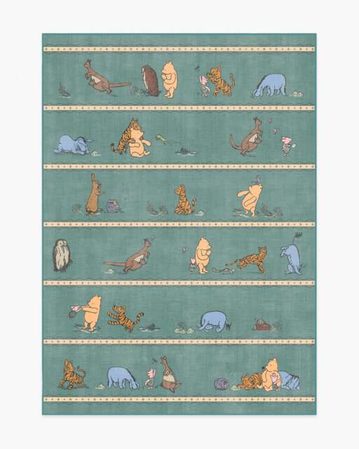 Time With Friends Teal Flatwoven Rug - 150x215 - Machine Washable Area Rug - Kid & Pet Friendly - Indoor Rugs - Ruggable - image 1