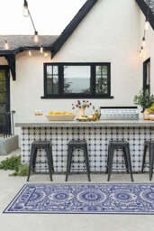Fontaine Delft Blue Outdoor Rug - 150x215 - Machine Washable Area Rug - Kid & Pet Friendly - Indoor Rugs - Ruggable - thumbnail 2