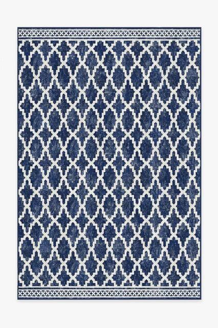 Cleo Trellis Royal Blue Outdoor Rug - 185x275 - Machine Washable Area Rug - Kid & Pet Friendly - Outdoor Rugs - Ruggable - image 1