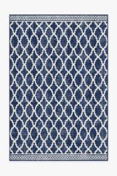 Cleo Trellis Royal Blue Outdoor Rug - 185x275 - Machine Washable Area Rug - Kid & Pet Friendly - Outdoor Rugs - Ruggable