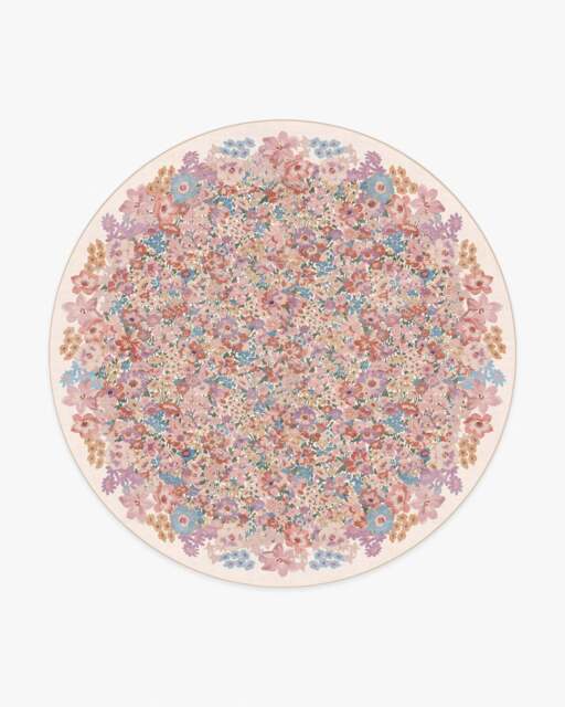 Artemis Rose Rug by Liberty Pink - 245 Round - Machine Washable Area Rug - Kid & Pet Friendly - Indoor Rugs - Ruggable - image 1