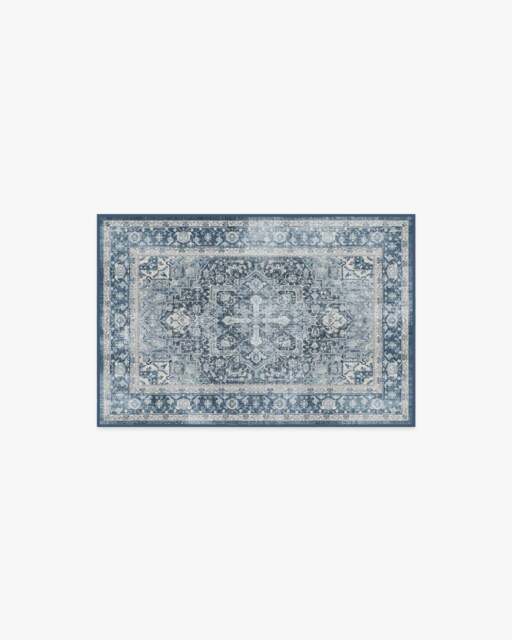 Kamran Admiral Blue Flatwoven Rug - 60x90 - Machine Washable Area Rug - Kid & Pet Friendly - Indoor Rugs - Ruggable - image 1