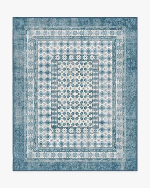 Cyrus Ocean & Ivory Outdoor Rug - 245x305 - Machine Washable Area Rug - Kid & Pet Friendly - Outdoor Rugs - Ruggable - image 1