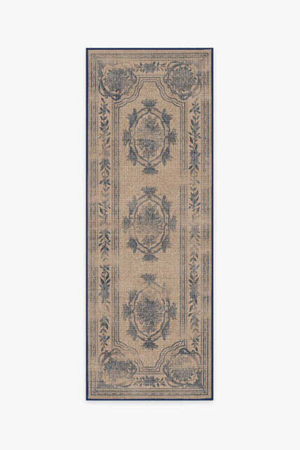 Fiore Natural Blue Re-Jute Rug - 75x215 - Machine Washable Area Rug - Kid & Pet Friendly - Indoor Rugs - Ruggable - image 1