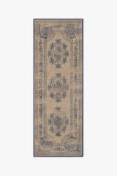 Fiore Natural Blue Re-Jute Rug - 75x215 - Machine Washable Area Rug - Kid & Pet Friendly - Indoor Rugs - Ruggable - thumbnail 1