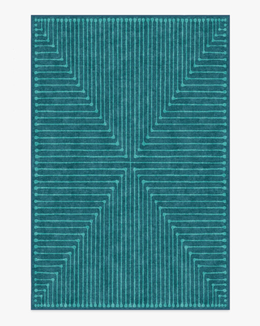 Inkdrop Blue & Teal Rug by Jonathan Adler - 200x290 - Machine Washable Area Rug - Kid & Pet Friendly - Indoor Rugs - Ruggable - image 1