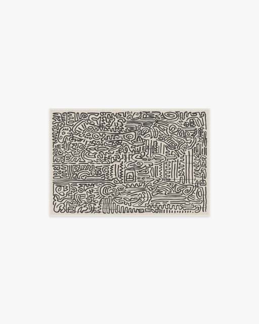 Freestyle Black & Ivory Rug by Keith Haring - 60x90 - Machine Washable Area Rug - Kid & Pet Friendly - Indoor Rugs - Ruggable - image 1