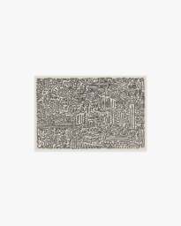 Freestyle Black & Ivory Rug by Keith Haring - 60x90 - Machine Washable Area Rug - Kid & Pet Friendly - Indoor Rugs - Ruggable - thumbnail 1