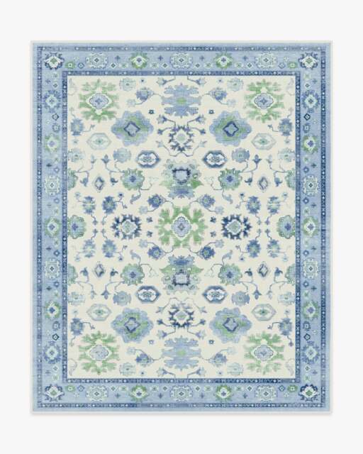 Serena Blue Rug by Mrs. Alice - 245x305 - Machine Washable Area Rug - Kid & Pet Friendly - Indoor Rugs - Ruggable - image 1
