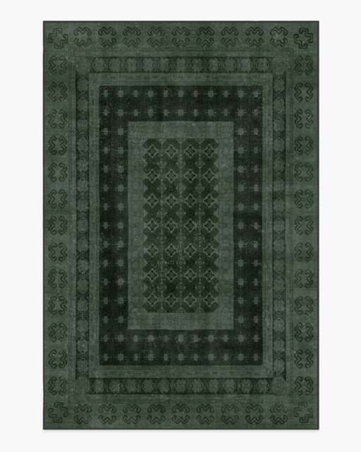 Cyrus Forest Green Rug - 200x290 - Machine Washable Area Rug - Kid & Pet Friendly - Indoor Rugs - Ruggable - image 1