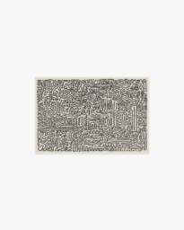 Freestyle Black & Ivory Flatwoven Rug by Keith Haring - 60x90 - Machine Washable Area Rug - Kid & Pet Friendly - Indoor Rugs - Ruggable - thumbnail 1